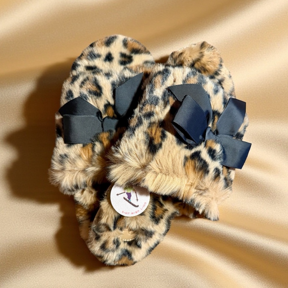 Maeve Open-Toe Faux Fur Bow Slippers